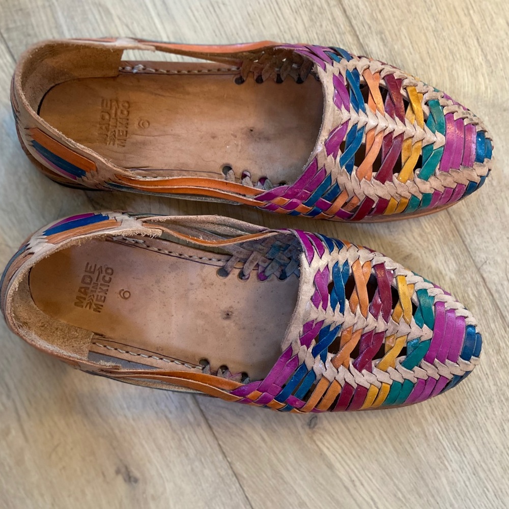 Colorful authentic made in Mexico huaraches